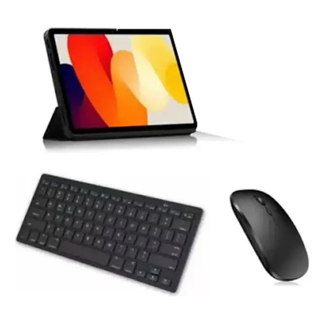 Premium Capa Book + Teclado + Mouse Sem Fio Para Galaxy Tab S10 Fe