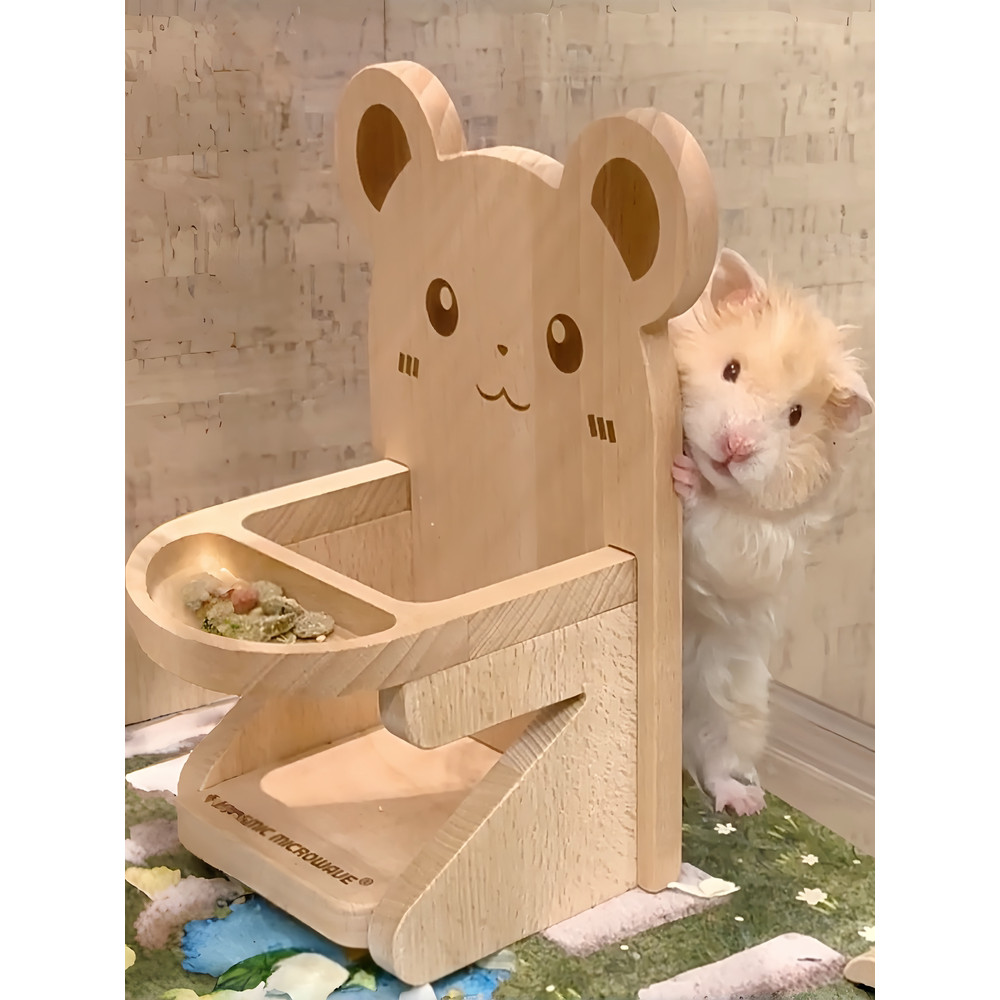 [Mesa de jantar Rat Rat] Cadeira de Hamster Golden Silk Bear Suprimentos Adereços de jantar Cadeira de jantar Grão de ma