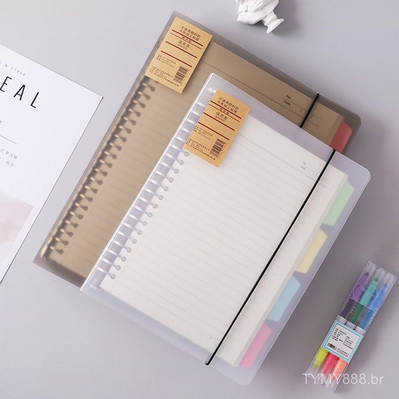 Caderno de folhas soltas RIZN para material escolar, acessórios de papelaria, fichário de argolas A5/B5/A4, refil de pap