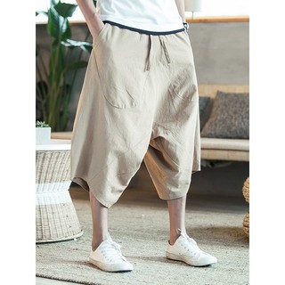 T tailândia elefante calças de perna larga homens verão estilo chinês Plus Size gordura solta Shorts calças cortadas gra