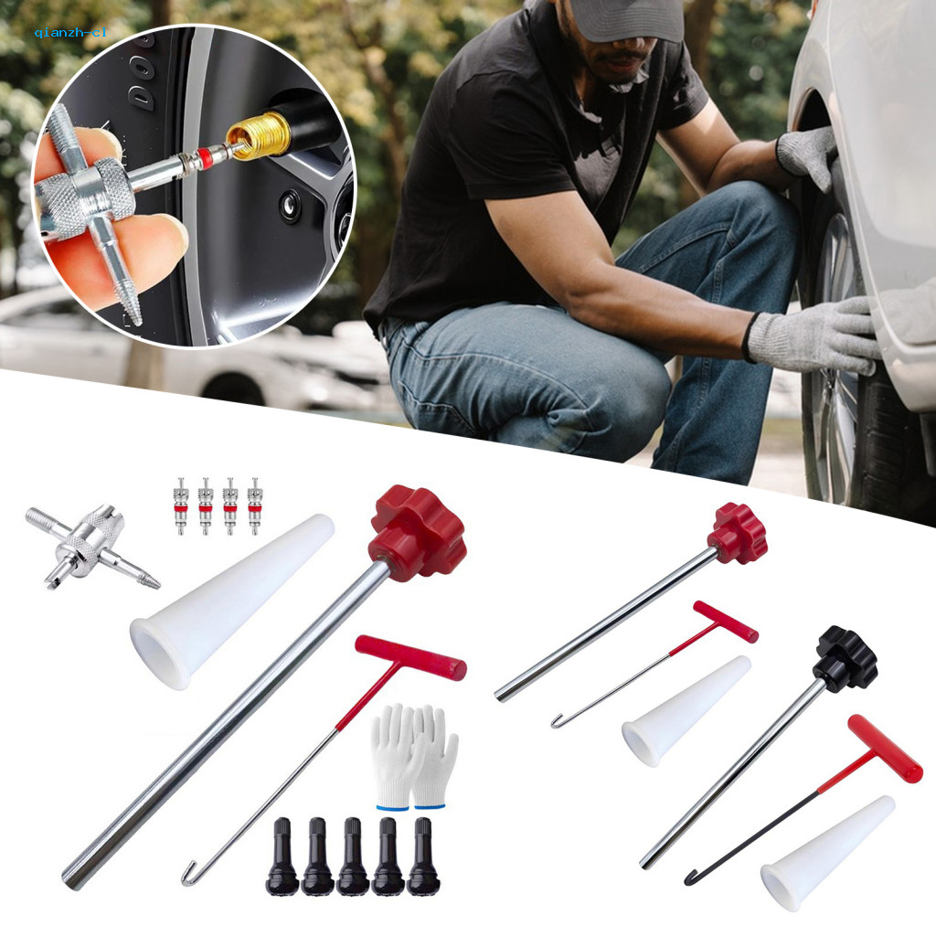 Tire Valve Tool Kit Stem Repair 23pcs Set with Quick Change Installer for Tr413/tr414 Valves 4-way Core for Cars for Sou