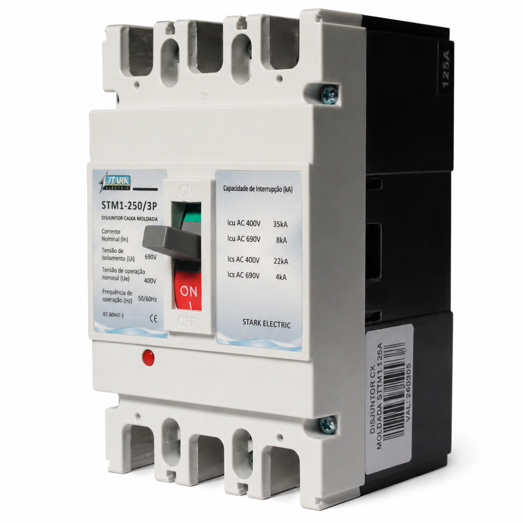 Disjuntor Caixa Moldada STM1 125A Trifásico 3P - 25Ka 400V