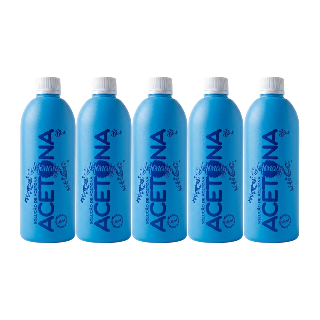 KIT Removedor de Esmalte À Base de Acetona 500ml Monaly (5 unidades)
