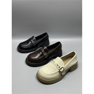 Salto plataforma bombas de sola grossa sapatos femininos 2025 primavera outono novo estilo sapatos de couro macio mocass