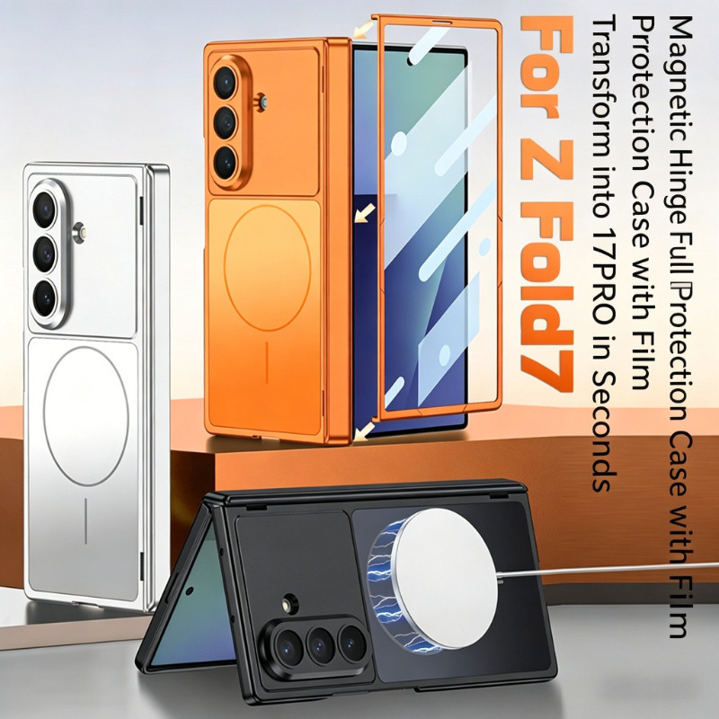 Capa Rígida Fina e Fosca para Samsung Galaxy Z Fold 7 Z Fold 6 Proteção Completa da Dobradiça Capa Traseira Magnética à