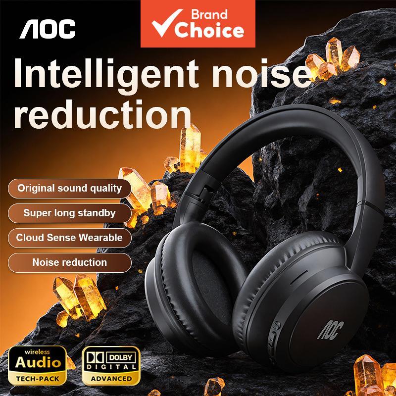 AOC Fones de Ouvido Supra-Auriculares  60dB Redução de Ruído Adaptativa  Áudio Espacial Hi-Res  Bateria de 10H  Para