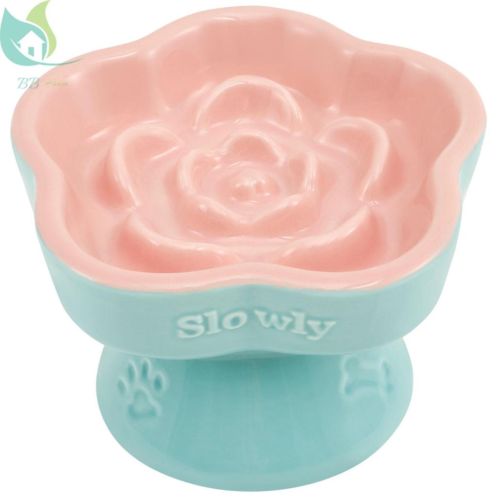 Tigela Elevada Para Comida De Gato , De Cerâmica Rasa , Larga , Inclinada Comer Cachorro , SHOPQJC9439
