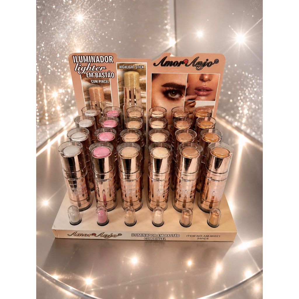 Box c/24 uni Iluminador Stick Cremoso Brilho Intenso AMMI021