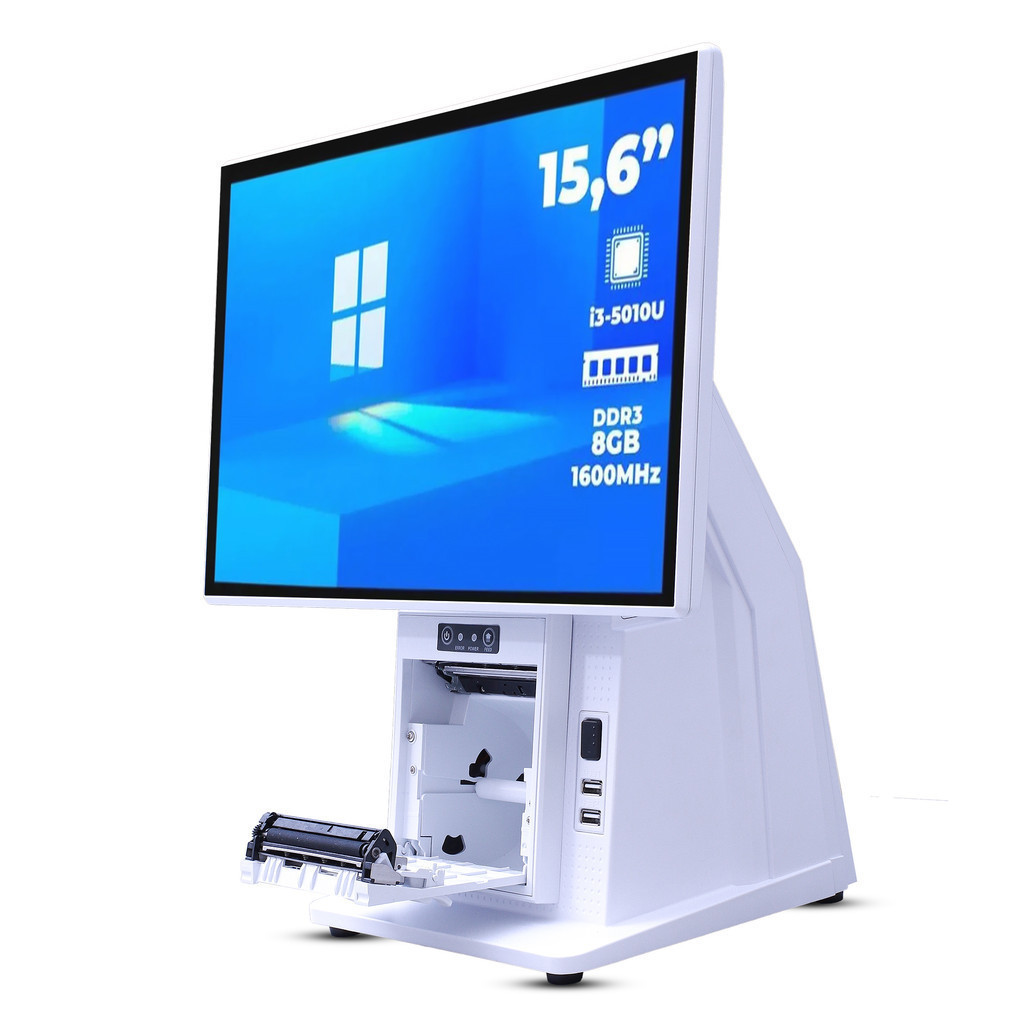 PDV Compacto Touch PC All In One 15,6” PC Intel Core I5-5200U 8GB RAM SSD 256GB M.2 Windows 10 USB HDMI VGA  Impressora