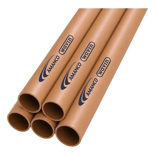 Kit 5 Tubo Cano Pvc Soldavel 20mm 1/2  - 1 Metro Amanco