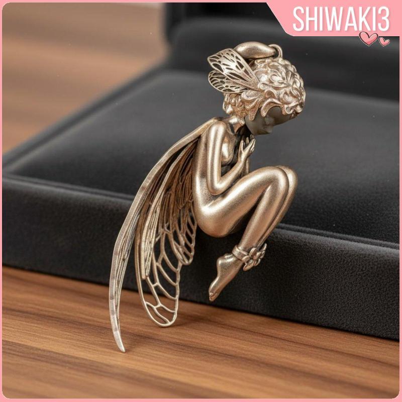 [Shiwaki3] Pingente De Arcanjo Suave Delicado Filigrana Apendages Cigarra Asa Anjo Design Intrico Amuleto De Fada Agacha
