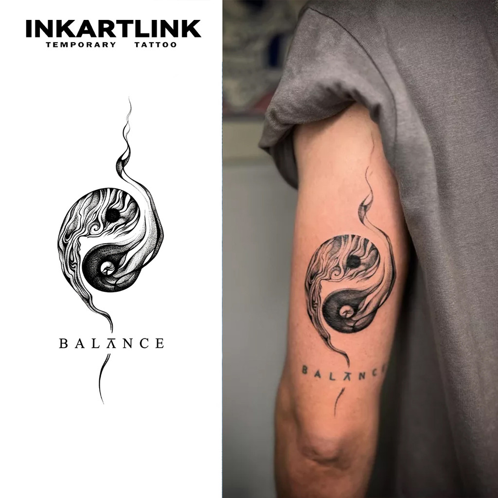 Tatuagem Temporária, Dura Até 15 Dias, Nova Tecnologia, Adesivo Semi-Permanente Mágico à Prova d'Água, Equilíbrio, Tai C