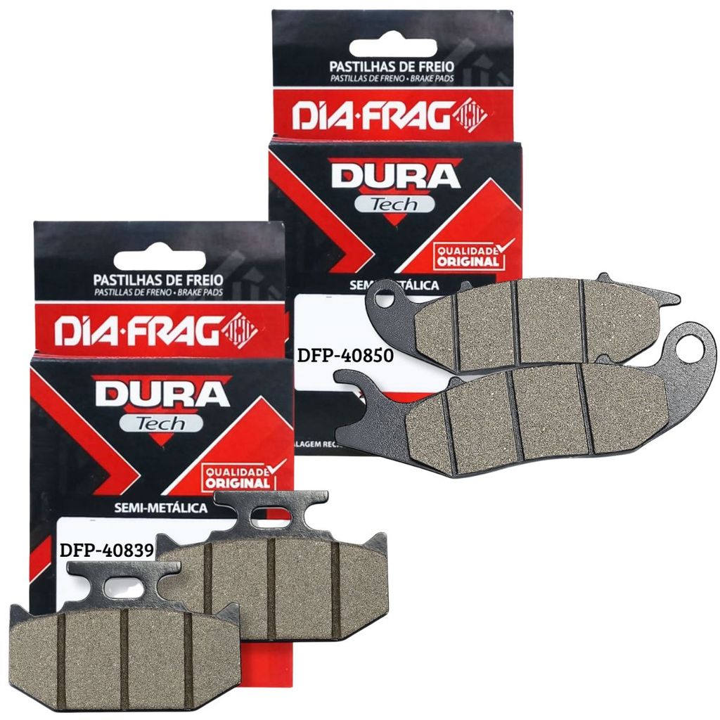 Kit Pastilhas de Freio Crosser 150 Abs 2019-2026 / Lander 250 2016-2026 Diafrag