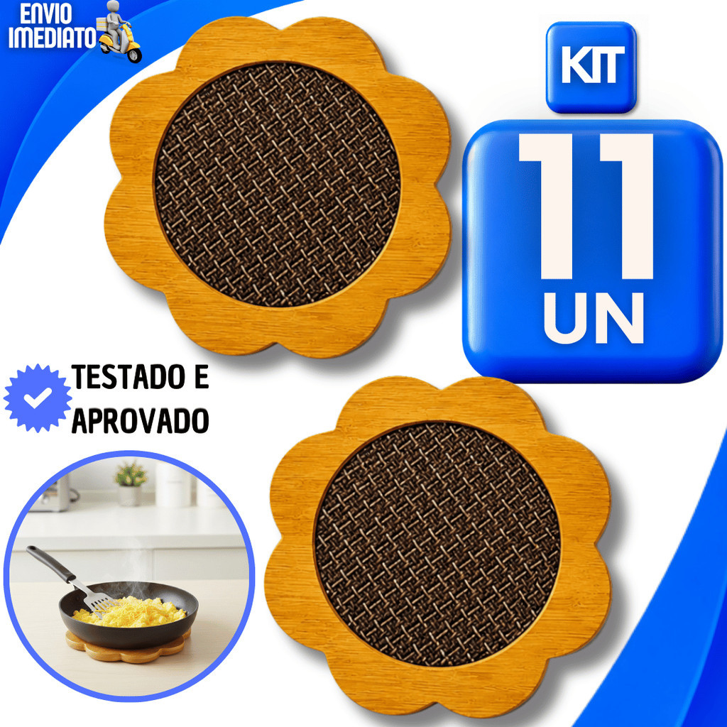 Descanso de Panela Bambu Alta Qualidade Casa Cozinha Buffet Pratico Restaurante 14.5cm Utilidades