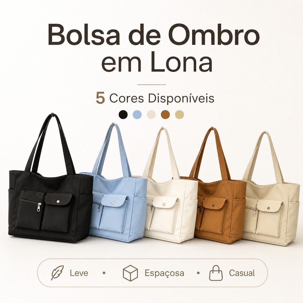 Bolsa Tote Nylon Feminina Grande Multicor | Bolsa Trabalho Faculdade Academia Resistente