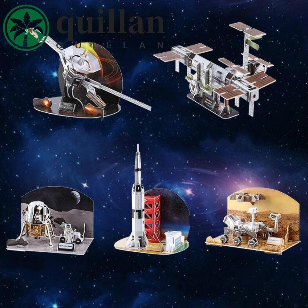 Quebra-Cabeça De Papel De Nave Espacial 3D QUILLAN , Modelo De Estação Internacional Em Miniatura DIY , Módulo Lunar J-2