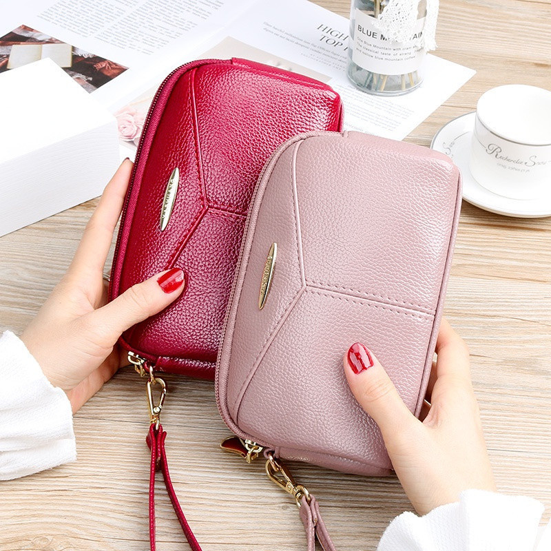 Bolsa clutch casual e elegante para mulheres, carteira longa, porta-moedas, bolsa para celular, pequena bolsa feminina. 