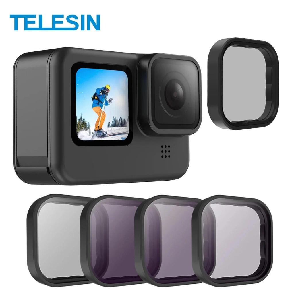TElESIN CPL ND8/16/32 Filtros Conjunto Para Gopro Hero 12 11 10 9 Protetor De Lente De Filtro Polarizado Acessórios Câme