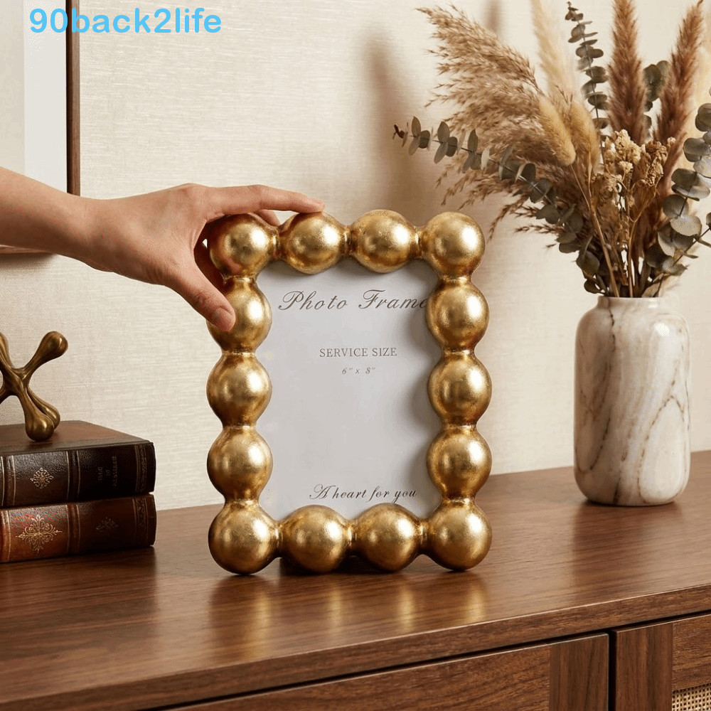 Moldura De Borda De Bola Redonda BRBLIFE , Resina De Luxo De 8 Polegadas Exibição De Imagem Requintada Decorativa