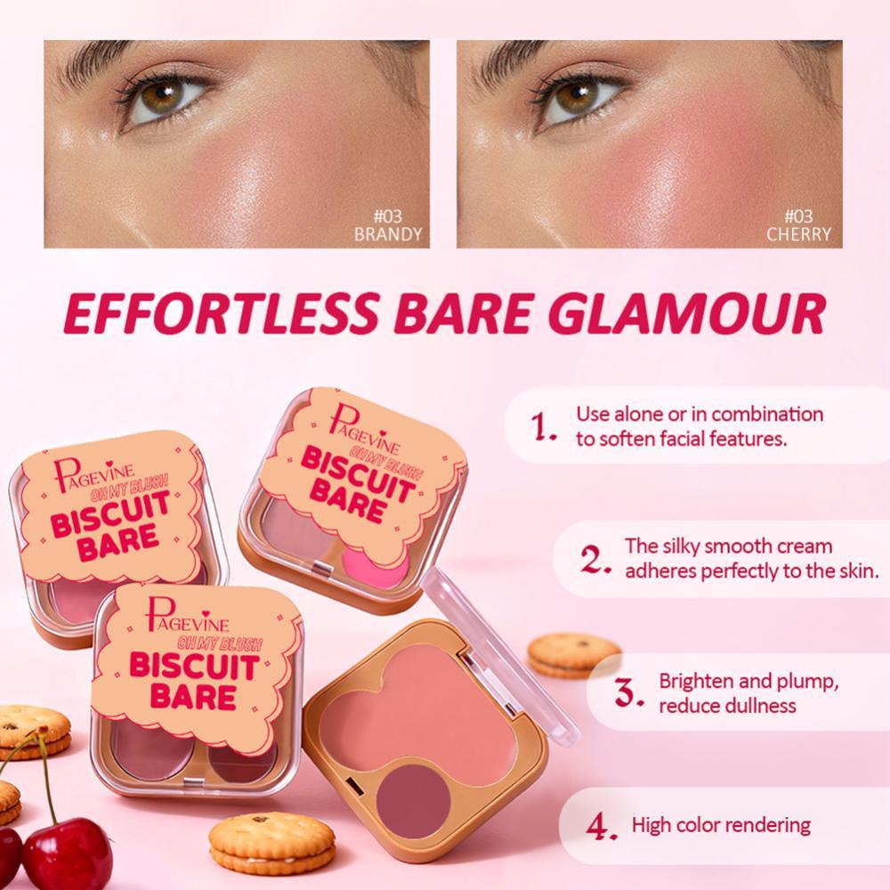 TKEY 3-Em-1 Paleta De Reparação Facial Creme Contorno Blush Fosco Sombra Iluminador 3D Nariz Iluminando Caixa De Biscoit