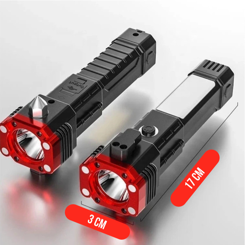 Lanterna LED Recarregável 4x1 Power Bank USB Multifuncional Potente 3W e Compacta