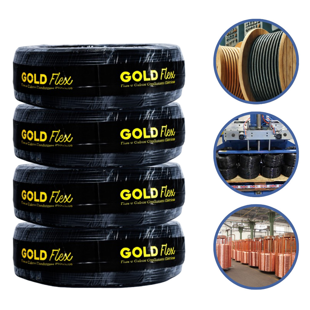 Cabo PP 2x2,50 Mm PP 2 Vias Rolo Cabo PP 2x2 5mm Com 20/30 Metros