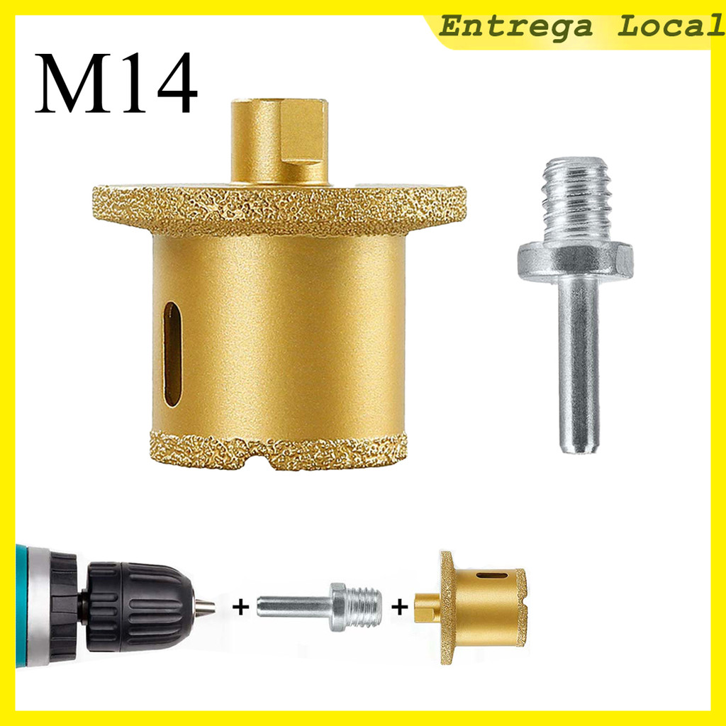 Brocas Diamantadas para Vidro e Cerâmica, Granito, Conjunto de Serra Copo, com Adaptador M14
