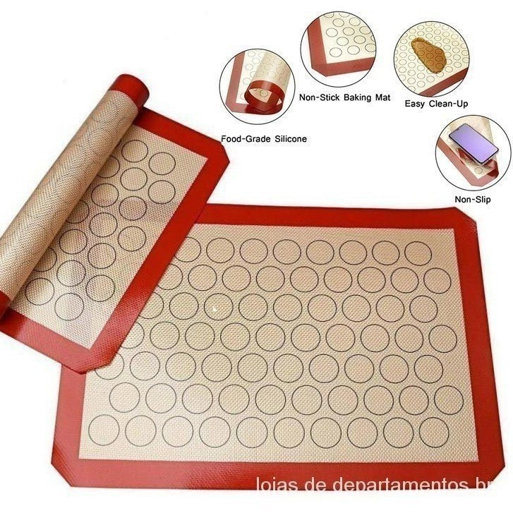 Tapete Para Assar Macaron-Verificação De Bolo/Pastelaria/Biscoitos , Silicone Antiaderente De Qualidade Profissional