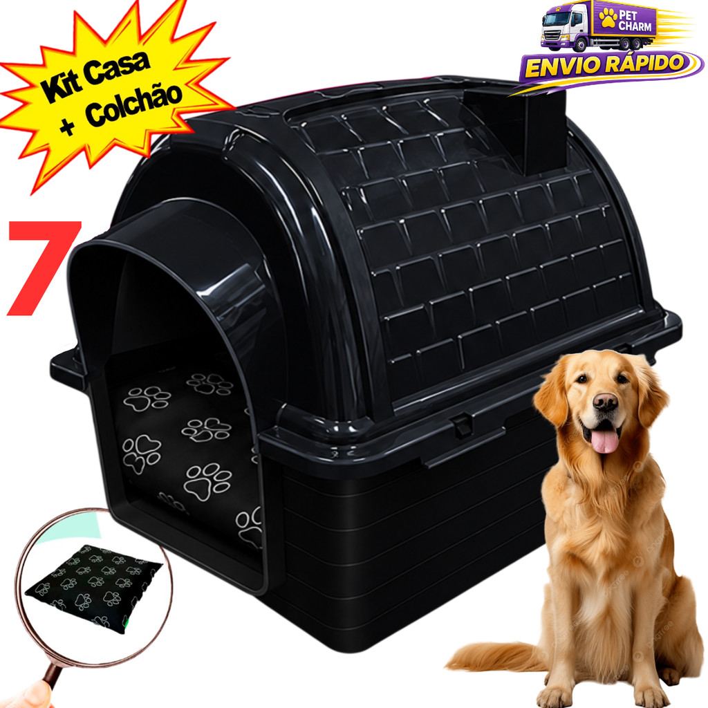 Casa Casinha Pet Cachorro N7 + Com ou Sem Caminha Pet Cachorro Confortável