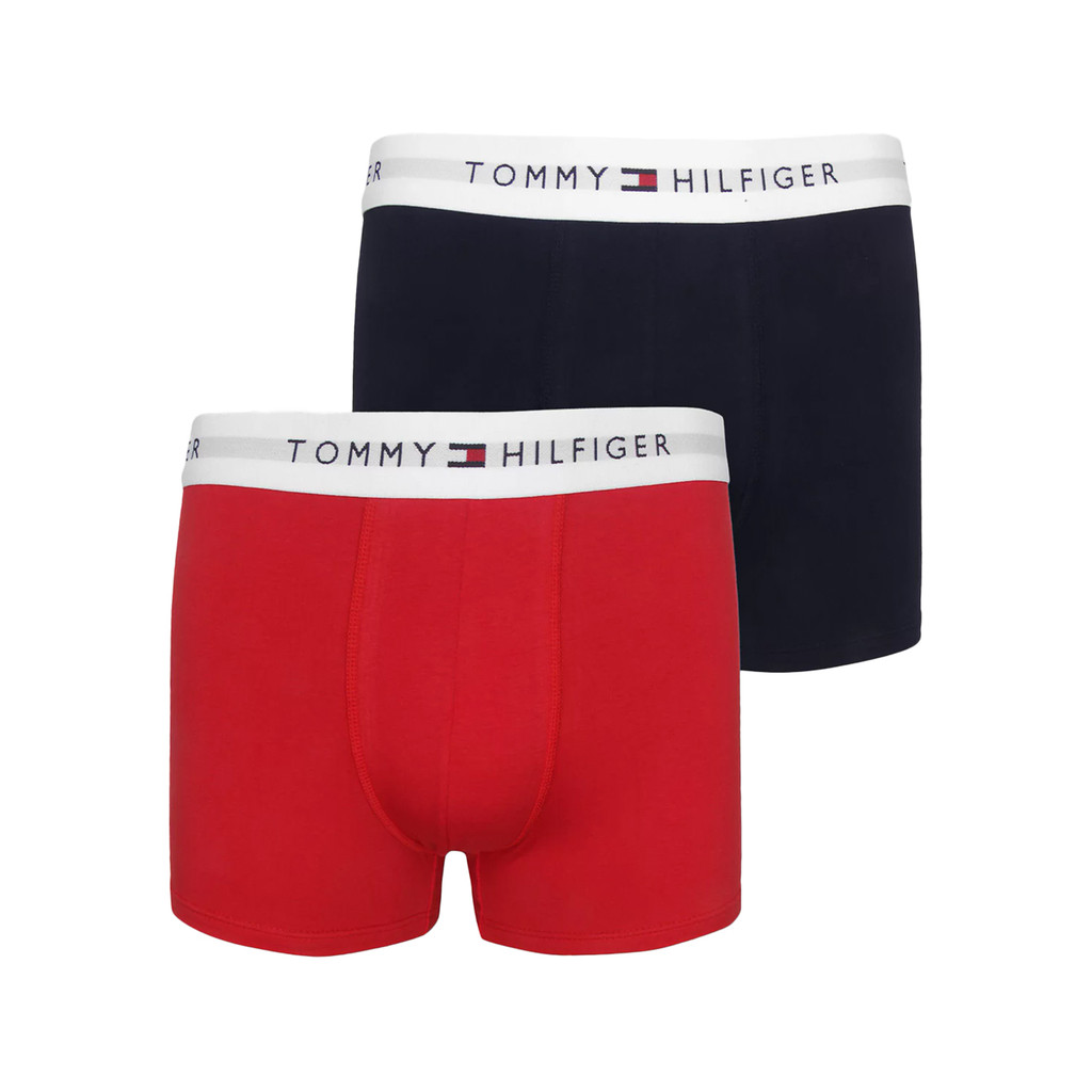 Cueca Tommy Hilfiger Cotton Stretch Boxer Trunk Vermelha/Marinho Pack