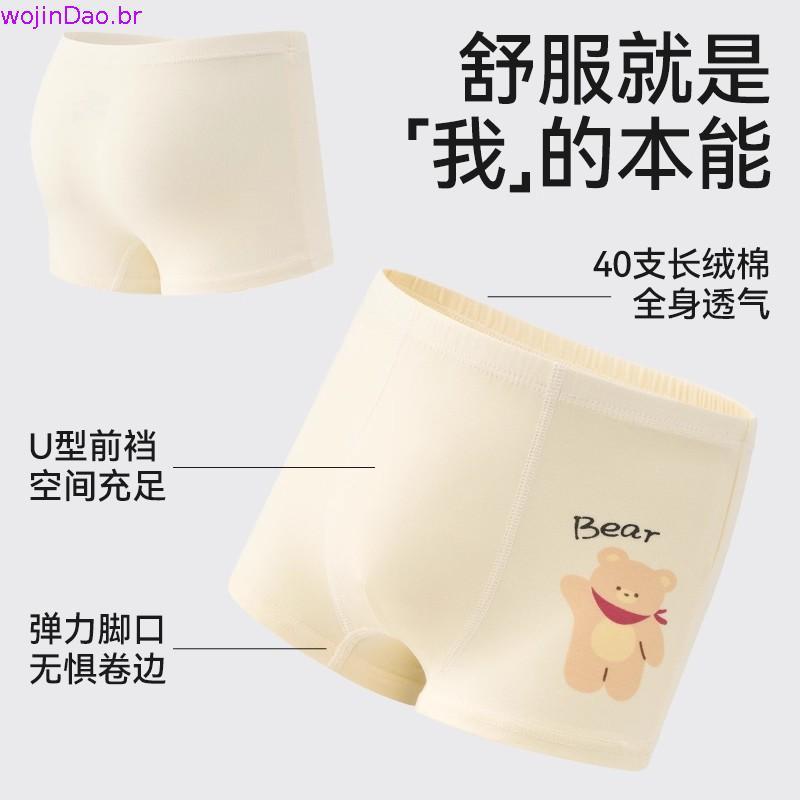 cueca infantil menino cueca box infantil Algodão Urso Menino Roupa Interior Crianças Não Clipe Ass Big Boys Boxer Shorts