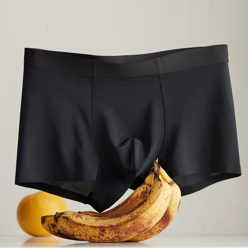 Compre 2 menos 5 roupas íntimas respiráveis!  Cueca Boxer masculina Modal Puding sem costura ultrafina respirável legal