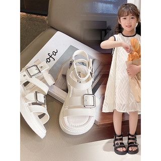 Meninas sandálias romanas de alta qualidade 2025 verão novo estilo crianças sapatos de praia de sola macia meninas sapat