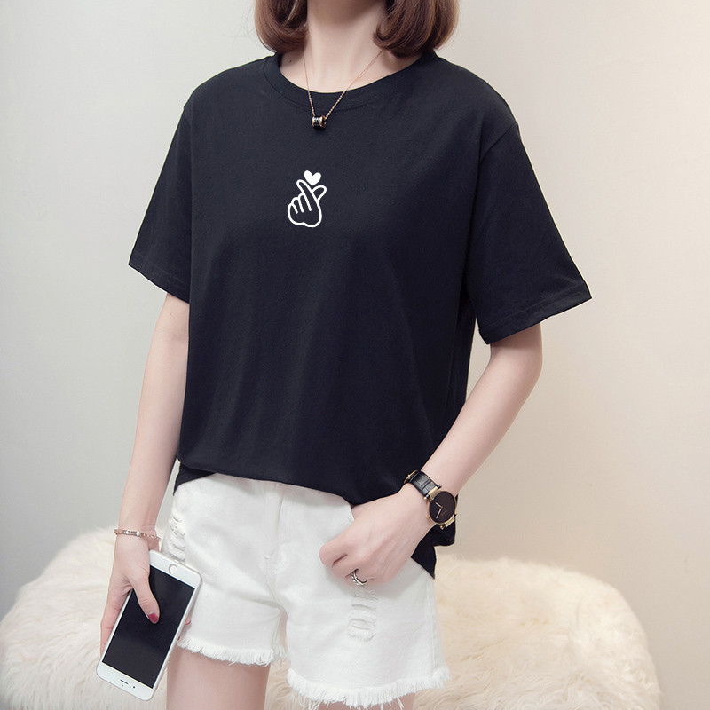 2022 novo estilo versão coreana Plus Size roupas femininas gordura mm puro algodão manga curta camiseta feminina roupas