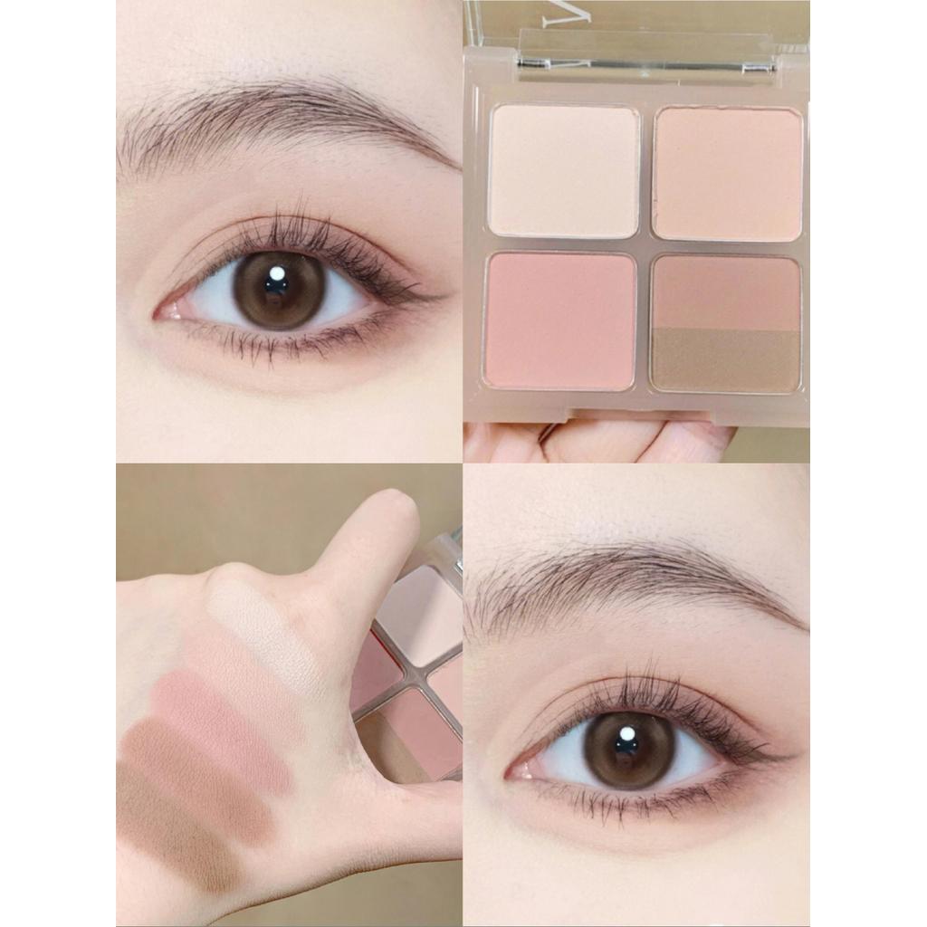 Maquiagem de limpeza suave e fria com corte leve ~ Sombra cinza rosa baixa saturação Full Matte Plain Face Rosa Marrom L