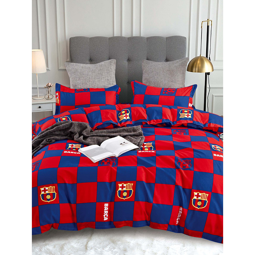 Conjunto de cama da equipe Barcelona, quatro peças, lençol da Juventus, capa de edredom, dormitório estudantil, conjunto