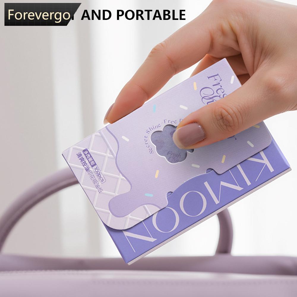 FOREVERGO 6 Fragrância Opcional 100 Pcs Papel Absorvente De Óleo Facial Toalhetes De Controle De Verão Folha Oleoso Limp