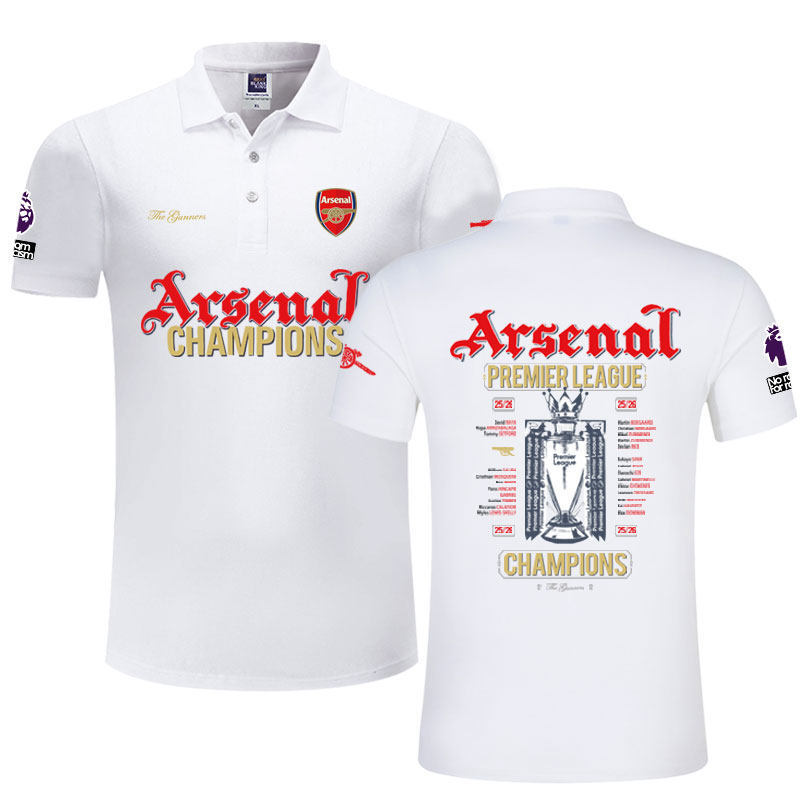 Arsen-Al Memorial Gunners Uniforme De Fã De Futebol Camisa Polo Masculina E Feminina Lapela Mangas Curtas 0602