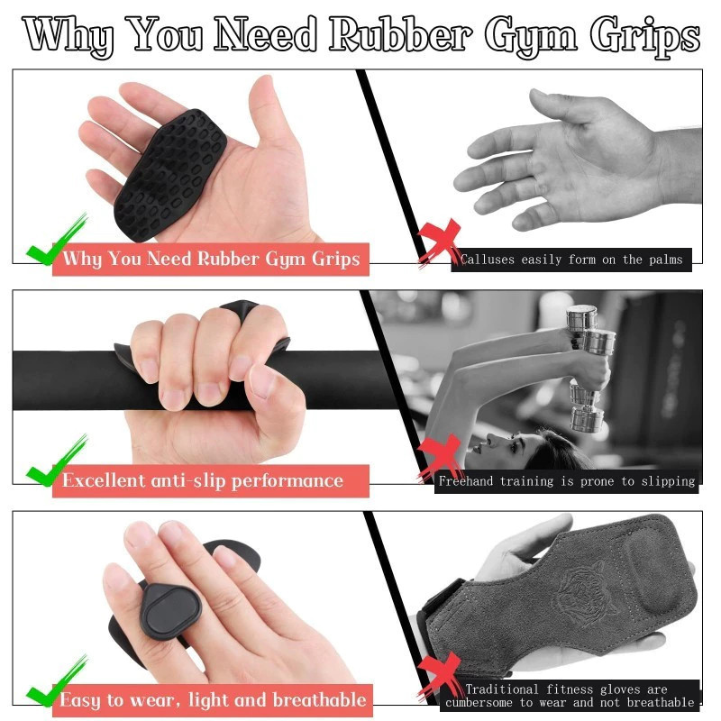 1 Par Luva de Academia Musculação Treino Max Grip Protetor de Pegada Antiderrapante Halteres Barras — imagem 2 de 2