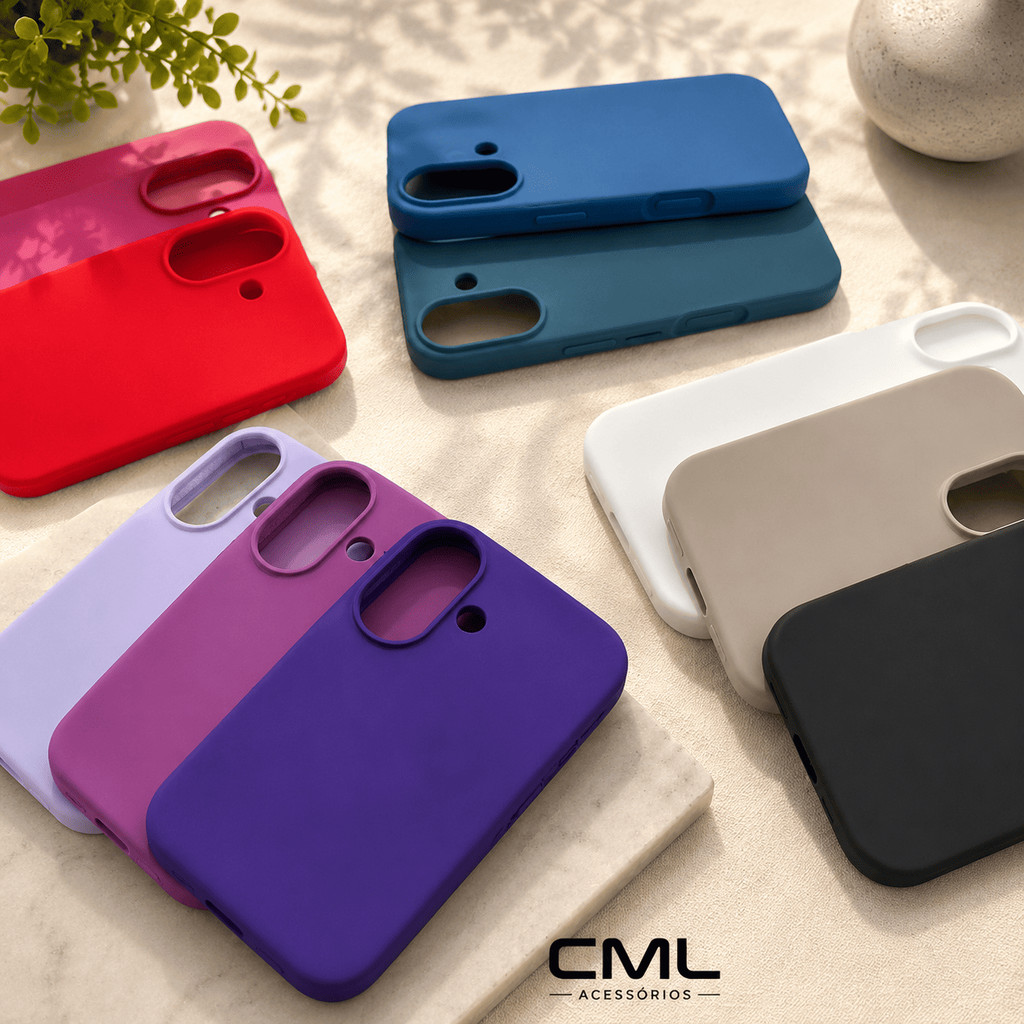 Kit Capas Silicone Coloridas para iP |Kit 2 ou 3 Unidades Premium🌈