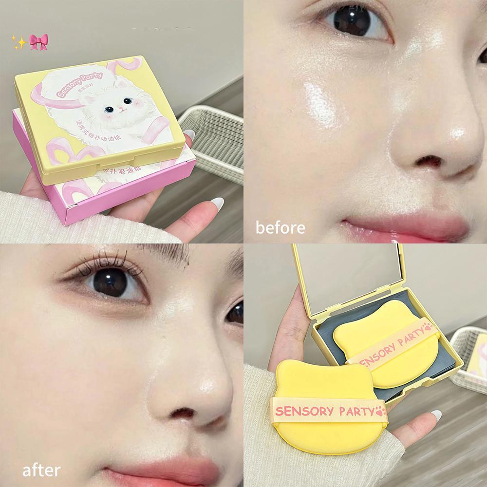 TKEY 100 Peças De Papel Facial Para Manchas De Óleo Com Espelho Remove Brilho Sem Destruir Maquiagem Portátil Ferramenta