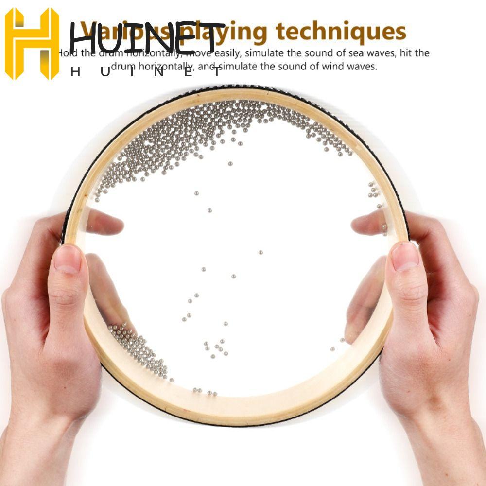 HUINET Ocean Drum , Músicas Folclóricas Tambor Ondulado Transparente , Dupla Face O Som Do Mar De Mão Com Borda Preta