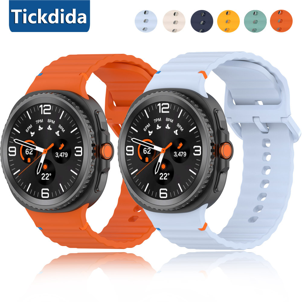 Pulseira De Silicone Para Samsung Galaxy Watch 8 9 44mm 40mm Acessórios De Borracha Smartwatch Classic 9 Ultra 2 47mm St