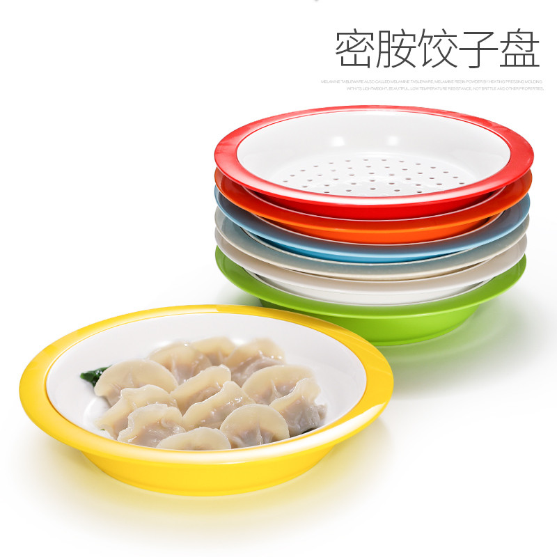 Prato de bolinho colorido de melamina, prato de camada dupla, prato de bolinho de plástico doméstico, prato de bolinho c
