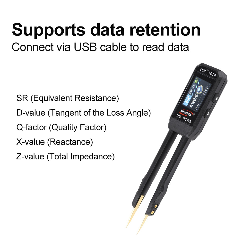 ZIQQUCU LCR Pinça Digital Ponte Resistor Indutor Capacitor Componente Teste SMD Clipe Multímetro Tipo-C 5V/1A Carregamen