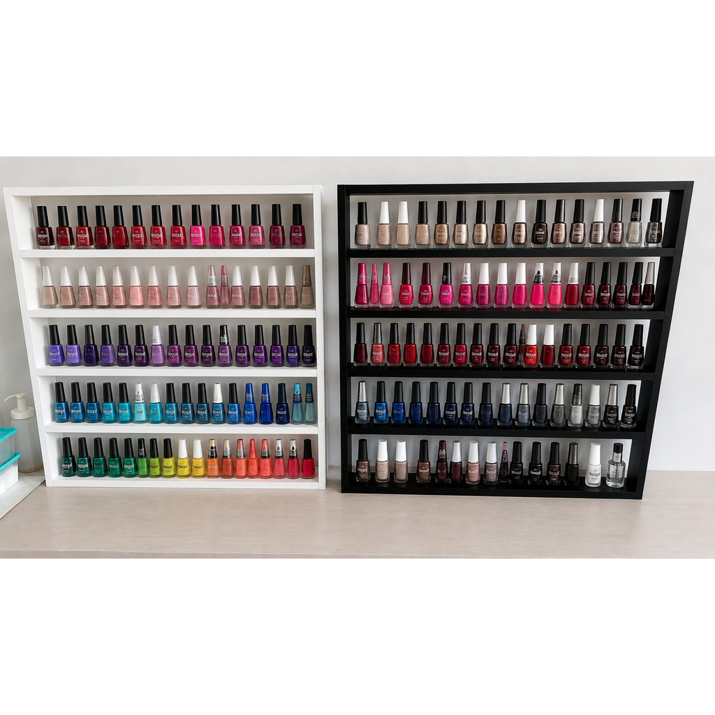 Nicho Suporte Organizador Expositor Para Esmaltes Com Prateleiras 64x67 Coleções Perfumes Essência