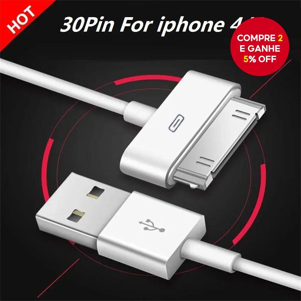 Para iPhone 4 4s 3G 3GS iPad 1 2 3 iPod Adaptador Acessórios Nano Touch Cabo de Carregamento Cabo USB Carregador 30