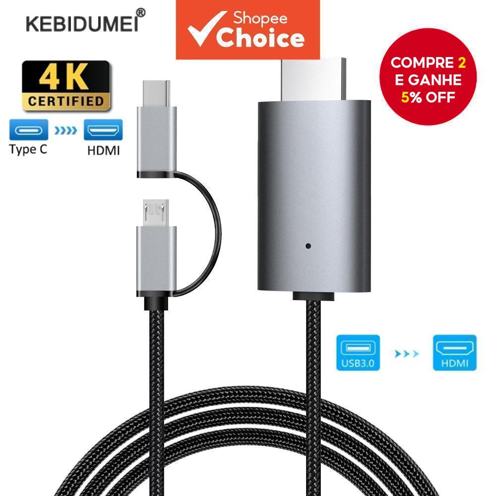 LD39 Adaptador HDMI 2 Em 1 USB-C Micro Para Conversor De Vídeo 4K Com PD 3.0 HIFI Pro
