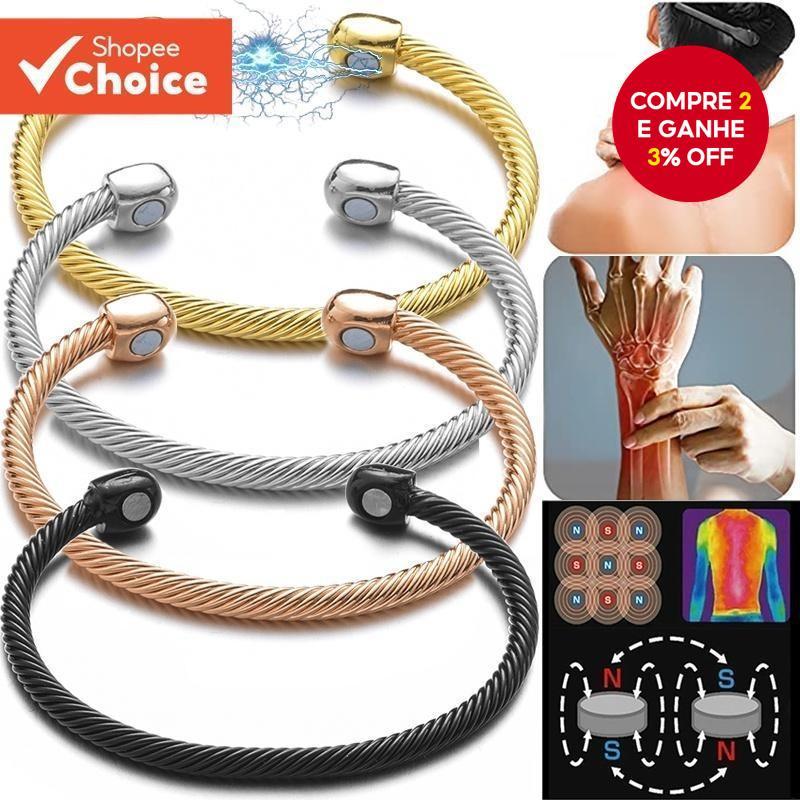 Pulseira De Torção Magnética Vintage Aberta Manguito Joias Minimalistas Para Mulheres