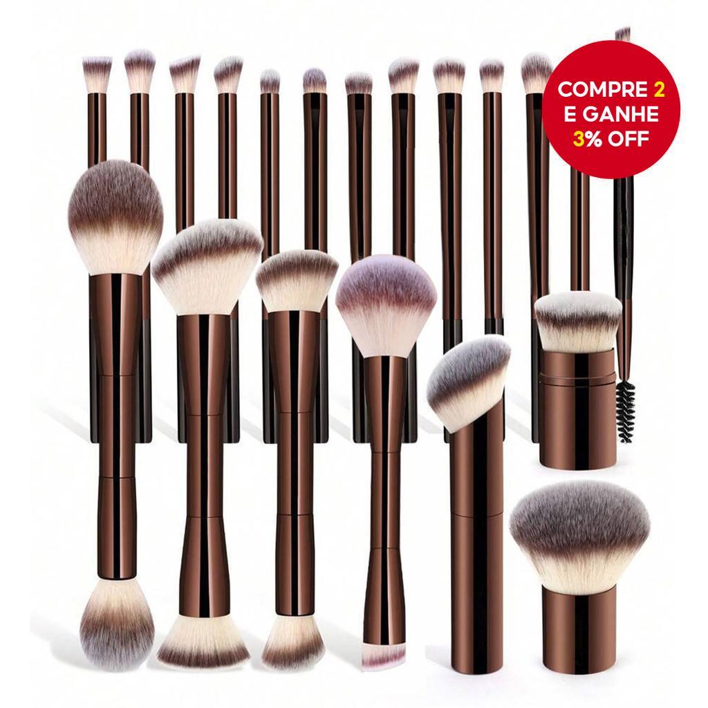 Conjunto De Tubo De Alumínio Macio Com Pincel De Maquiagem De 20 Peças (Bolsa De Flanela) , Sombra De Base Macia